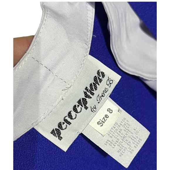 Perceptions by Irene B. Vintage 90s Oversized Blue Blazer Blouse - Size 8 - Picture 5 of 13